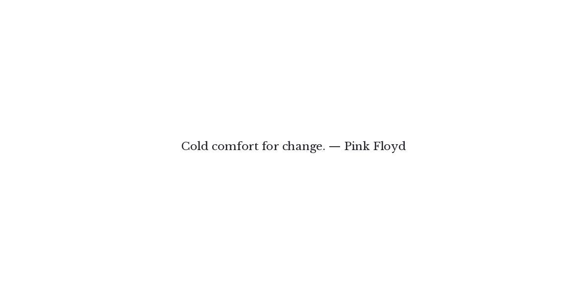 Pink Floyd Quote Cold Comfort For Change Quote Catalog