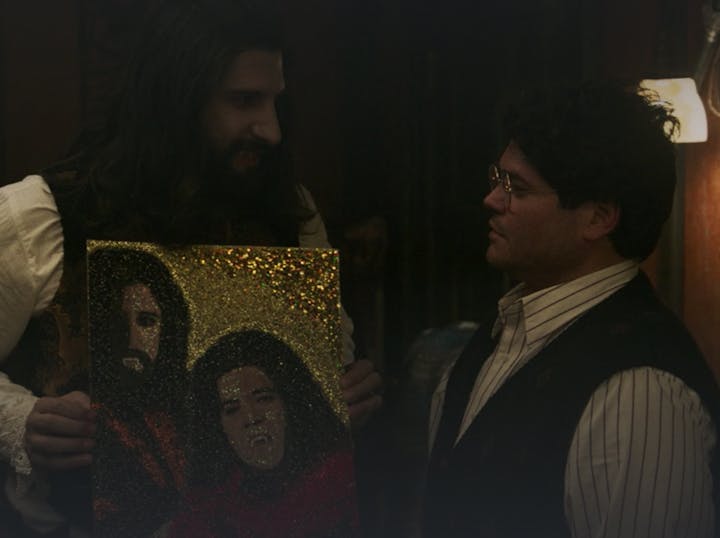 It's a glitter portrait. It's a portrait made from glitter.